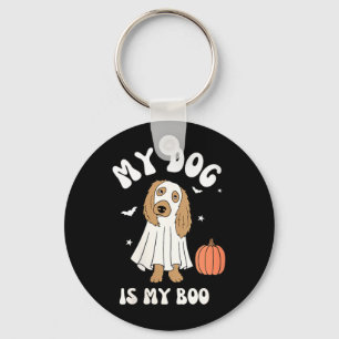 Chaveiro Cachorro da Mulher é Boo para o Clima de Halloween