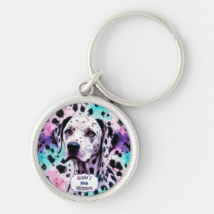 Chaveiro Cachorro Dalmata Rosa Roxo Turquesa Aniversário