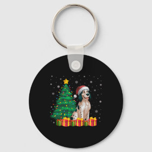 Chaveiro Cachorro das Luzes de Natal do Santa Hat, Setter I