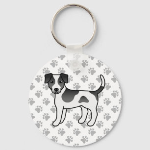 Chaveiro Cachorro De Cachorro Negro E Branco, Dinamarquês-S