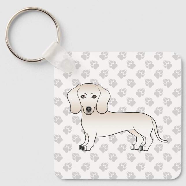 Chaveiro Cachorro De Cartoon Casaco Suave De Creme Com Pinç (Frente)