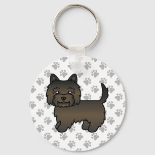 Chaveiro Cachorro de Cartoon Cute do Cairn Terrier Negro