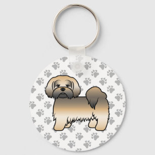 Chaveiro Cachorro de Cartoon Dourado Lhasa Apso