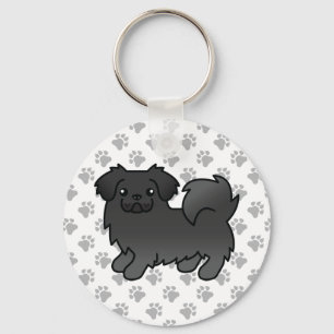 Chaveiro Cachorro de Cartoon Negro-espanhol-tibetano