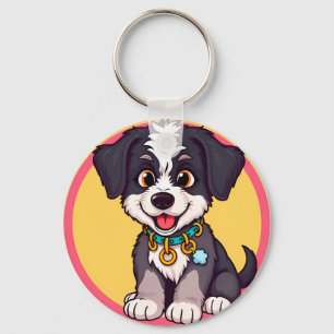 Chaveiro Cachorro de Desenho Animado Adorável