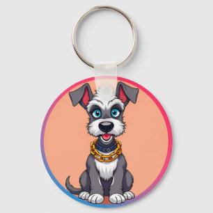 Chaveiro Cachorro de Desenho Animado Adorável Sorri Alegrem