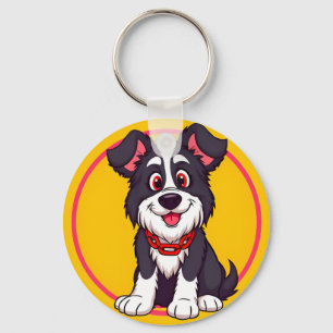 Chaveiro Cachorro de Desenho Animado Adorável Sorriso Alegr