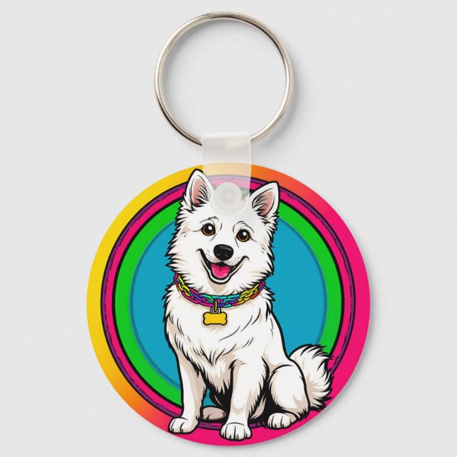 Chaveiro 🐶 Cachorro de Desenho Animado com Coleira para Us (Frente)