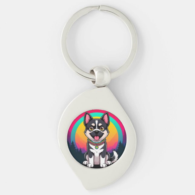 Chaveiro Cachorro de Desenho Animado Divertido (Frente)