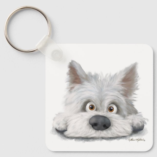 Chaveiro cachorro de desenho animado do terrier escocês (Frente)