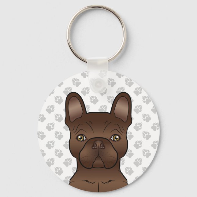 Chaveiro Cachorro de desenho animado fofo Bulldog Francês m (Frente)