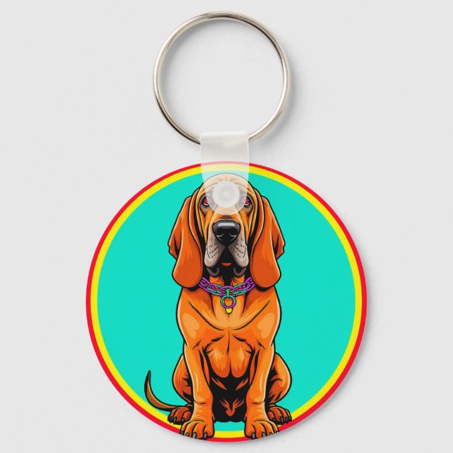 Chaveiro Cachorro de Desenho Animado Fofo com Coleira (Frente)