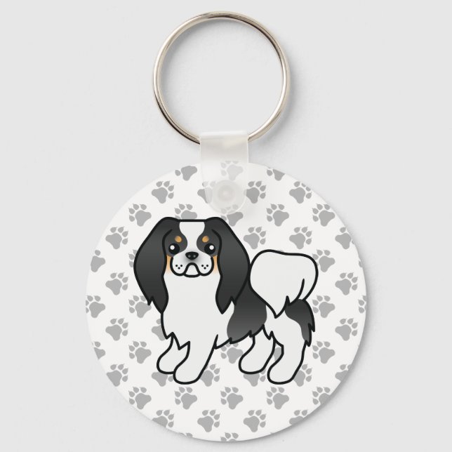 Chaveiro Cachorro de desenho animado japonês tricolor & pat (Frente)