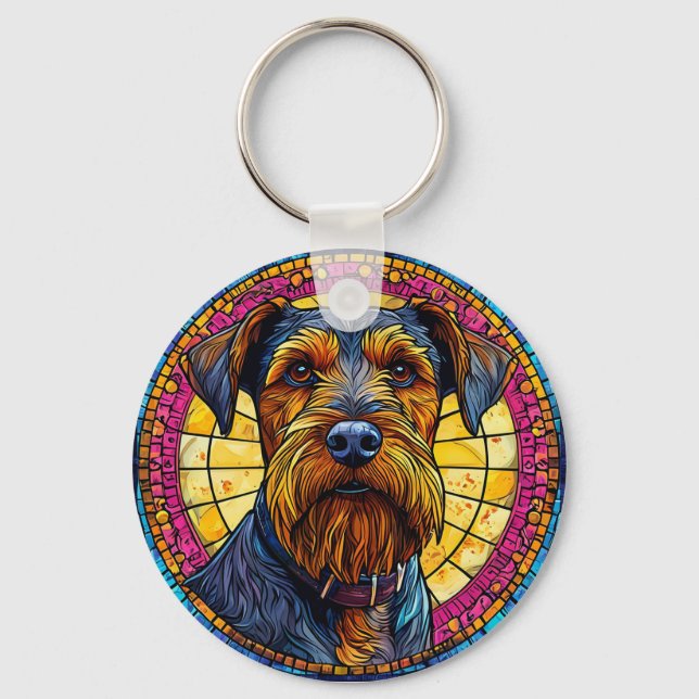 Chaveiro 🐶 Cachorro de desenho animado Terrier para levar  (Frente)