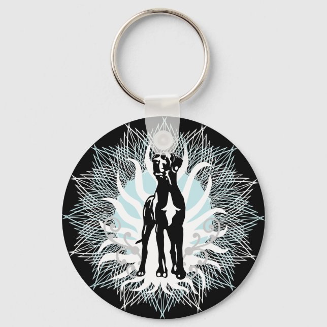 Chaveiro Cachorro de exposição Great Dane (Frente)