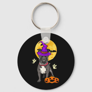 Chaveiro Cachorro de Fantasia de Bruxa de Halloween Bulldog