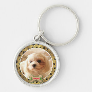 Chaveiro Cachorro de Foto Personalizada - Design de Pegada 