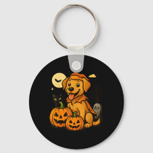 Chaveiro Cachorro de Halloween Fofo Com Abóboras e Gato Pre