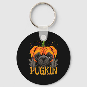 Chaveiro Cachorro de Halloween Pugkin Engraçado Cachorro Pu