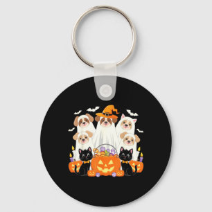 Chaveiro Cachorro de Halloween Vestido de Fantasma Cachorro