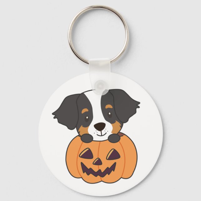 Chaveiro Cachorro De Montanha Bernese Em Cães De Pumpkin Fe (Frente)