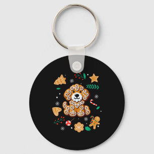 Chaveiro Cachorro de Natal Gingerbread Goldendoodle Golden