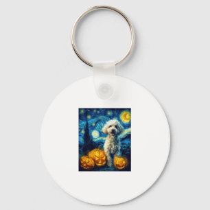 Chaveiro Cachorro de Poodle Cute Jack O Lanterna Pumpkin F