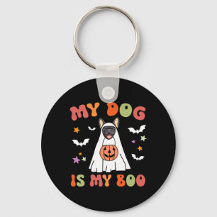 Chaveiro Cachorro É Boo Fantasia de Halloween para Bulldog