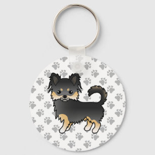 Chaveiro Cachorro e patas, Casaco Chihuahua, preto e alto,