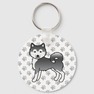 Chaveiro Cachorro e patas de animação em branco no alfabeto