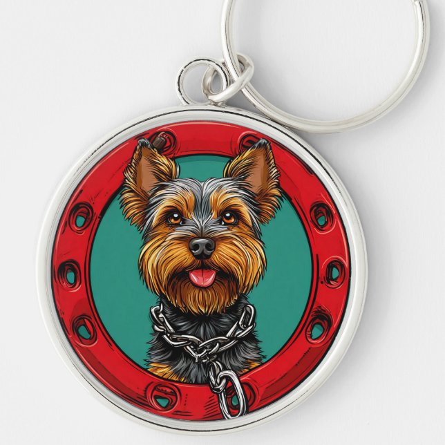 Chaveiro Cachorro em um fundo verde (Frente)