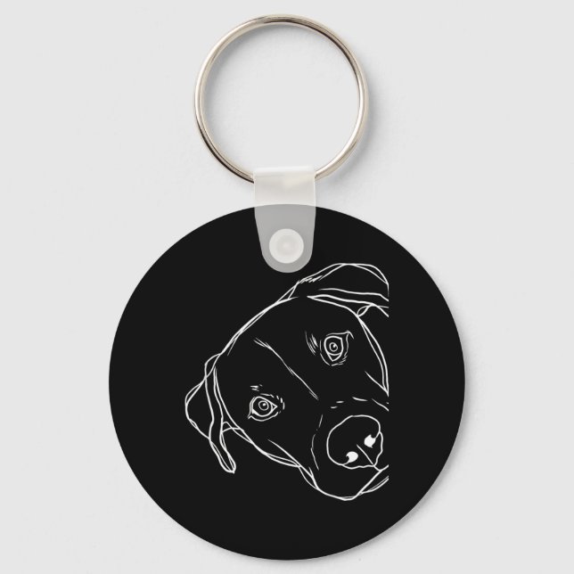 Chaveiro Cachorro Engraçado Black Mouth Cur (Frente)