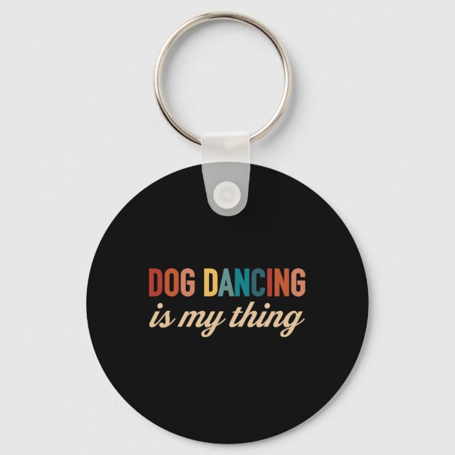 Chaveiro Cachorro Engraçado Dançando Para Cachorro Mãe Ou P (Frente)