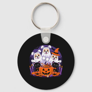 Chaveiro Cachorro engraçado de Halloween vestido como fanta