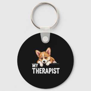 Chaveiro Cachorro Engraçado Meu Terapeuta Cão Welsh Corgi