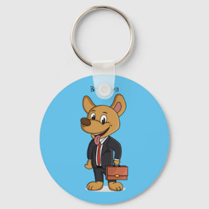 Chaveiro Cachorro engraçado vestindo desenho de terno