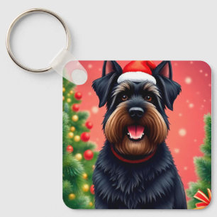 Chaveiro Cachorro entre Decorações de Natal