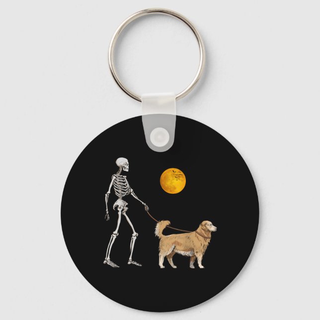 Chaveiro Cachorro Esqueleto de Retriever Dourado Andando no (Frente)