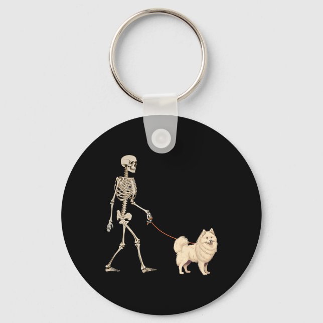 Chaveiro Cachorro esqueleto engraçado do cão esquimó americ (Frente)