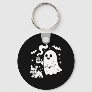 Chaveiro Cachorro Fantasma Bulldogue Francês Café Halloween
