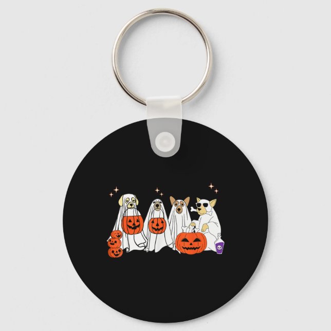 Chaveiro Cachorro Fantasma Cachorro Fofo Vestido De Fantasm (Frente)