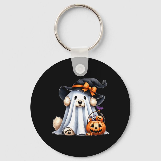 Chaveiro Cachorro Fantasma de Halloween (Frente)