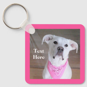 Chaveiro Cachorro Feliz E Bonito Aniversário Rosa De Olhos