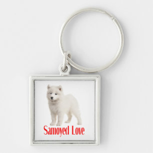 Chaveiro Cachorro Filhote Samoyed Branco Amor