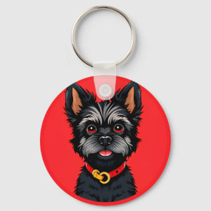 Chaveiro Cachorro Fofo Com uma Coleira Colorida
