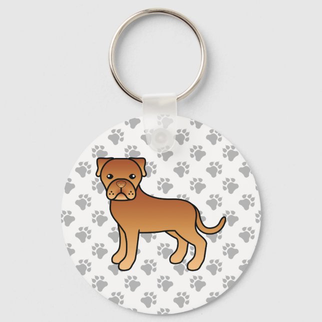 Chaveiro Cachorro Fofo do Dogue De Bordeaux em Desenho Anim (Frente)
