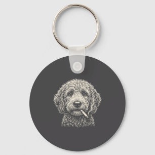Chaveiro Cachorro Fumando Cigarro Golden Doodle