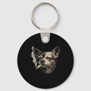 Chaveiro Cachorro fumando cigarro meme engraçado de chihuah