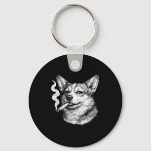 Chaveiro Cachorro fumando cigarro meme engraçado do corgi d