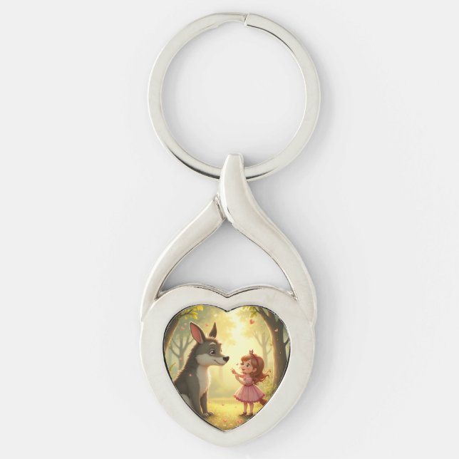 Chaveiro Cachorro, garotinha, conto de fadas (Frente)